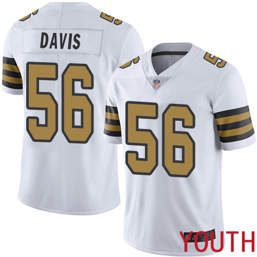 New Orleans Saints Limited White Youth DeMario Davis Jersey NFL Football #56 Rush Vapor Untouchable Jersey->youth nfl jersey->Youth Jersey